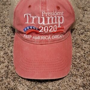 Red and Tan President Trump 2020 Cap